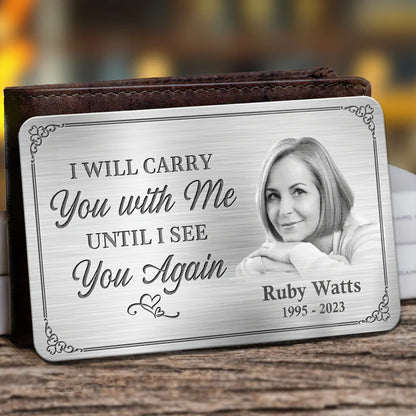 Custom Memorial Aluminum Wallet Card