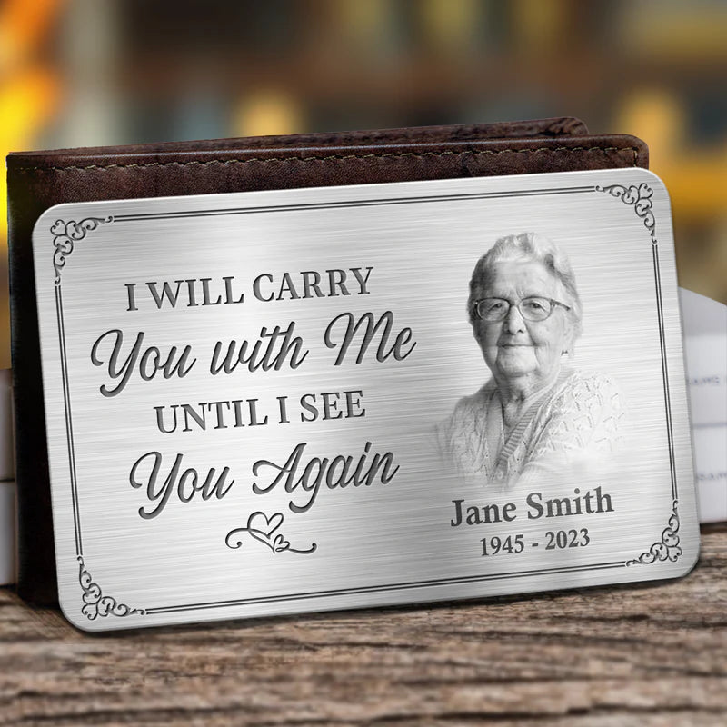 Custom Memorial Aluminum Wallet Card